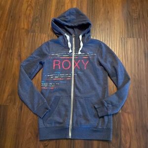 Roxy Blue Zip Up Sweatshirt Hoodie Jacket XS